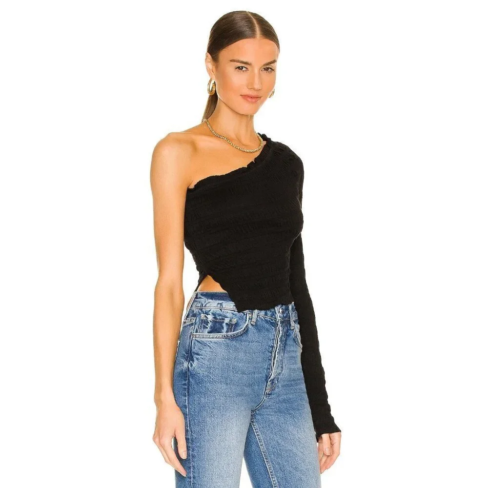 NEW Free People | Jasmine Shirred One Shoulder Top in pink US